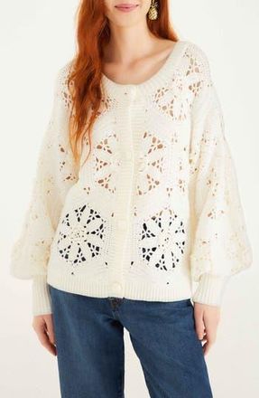 Farm Rio 3D Flower Cardigan in Off-White at Nordstrom Rack, Size X-Small