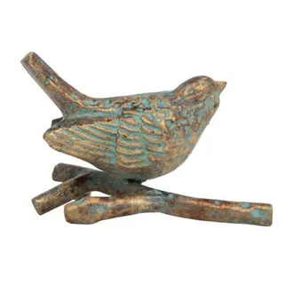 Foreside Home And Garden Bird Patina Cast Iron Decorative Figure in Blue at Nordstrom