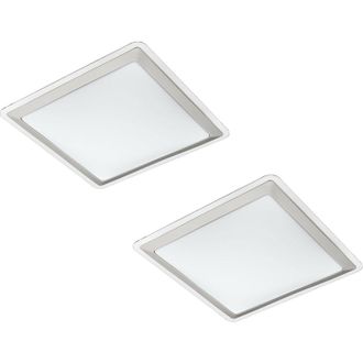 Loops 2 PACK Wall Flush Ceiling Light Colour White Shade White Silver Plastic LED 24W