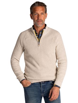 N-Z-A- NEW ZEALAND AUCKLAND trui New Zealand beige half zip