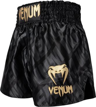 OEM Pantalones Cortos De Muay Thai Venum Contender Xt, Negros/dorados, Talla L