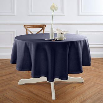 Solino Home Linen Round Tablecloth - Sonoma Hemstitch in Indigo Navy at Nordstrom, Size Medium