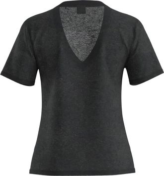 BOSS v-neck linen t-shirt - women - Linen/Flax - M - Black