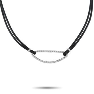 Piero Milano 18K White Gold 0.38ct Diamond Cord Necklace