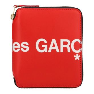 Comme Des Garçons Accessoires, Dames, Rood, ONE Size, Leer, Huge Logo Wallet