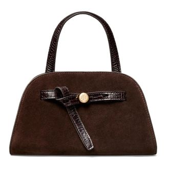 Tory Burch Romy Suede Small Bauletto - Dames - Handtassen - Bruin - ONE Size - Su&egrave;de - Tassen