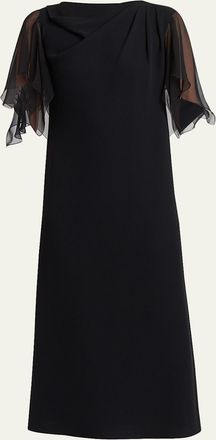 Valentino Garavani Campiona Draped Silk Dress