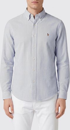 Polo Ralph Lauren Camicia a righe slim fit in cotone con logo ricamato