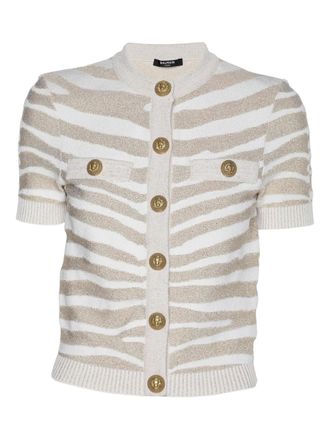 Balmain zebra-print top - Neutrals