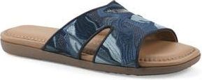 White Mountain Frankly Slide Sandal in Blue/Multi/Raffia at Nordstrom Rack, Size 7.5
