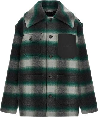 Balenciaga Workwear Cocoon Jas - Heren - Winterjassen - Groen - M - Wol - Jassen