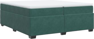 vidaXL Cama Box Spring Con Colch&oacute;n Terciopelo Verde Oscuro 200x200 Cm Vidaxl