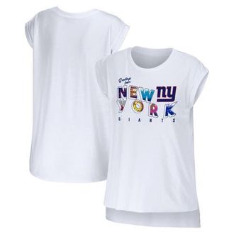 WEAR by Erin Andrews Womens WEAR by Erin Andrews White New York Giants Greetings From Muscle T-Shirt at Nordstrom, Size Small