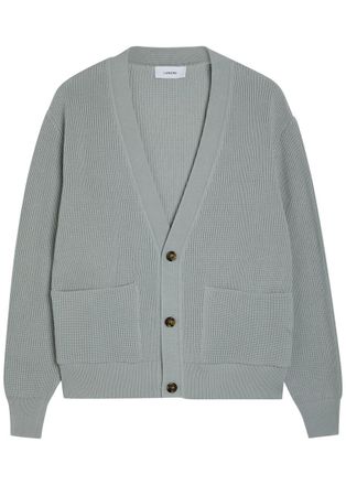 Lardini V-neck Knit Cotton Cardigan - Light Blue - XL