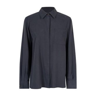 Max Mara Silk Canvas Shirt - Blouses & Shirts - Mujer - Azul - M