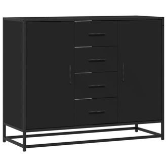 Berkfield Home Sideboard Black 92x35x76 cm Engineered Wood | Size: 92 x 35 x 76 cm