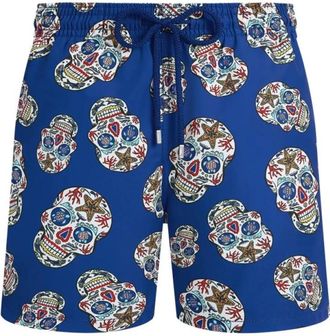 Vilebrequin Stretch Zwembroeken D&iacute;a de Muertos - Heren - Strandmode - Blauw - L - Badmode