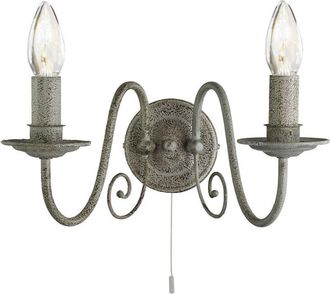 Searchlight Applique Contemporanea Greythorne Acciaio Grigio 2 Luci E14