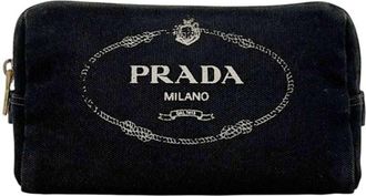 Prada Black Nero Canvas Pouch (Pre-Owned)