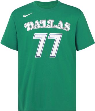 Nike Basketball Logo Round Neck Short Sleeve Dallas Mavericks Doncic No. 77 Green CT9911-315