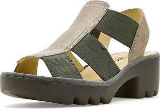 FLY London Teev615fly Womens Sandals Taupe/Khaki : EU 41 (US Womens 10-10.5) M, Leather