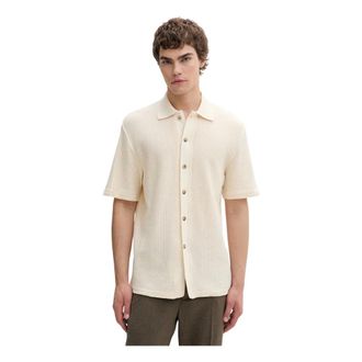 Les Deux Overhemden, Heren, Beige, M, Katoen, Short Sleeve Cotton Shirt