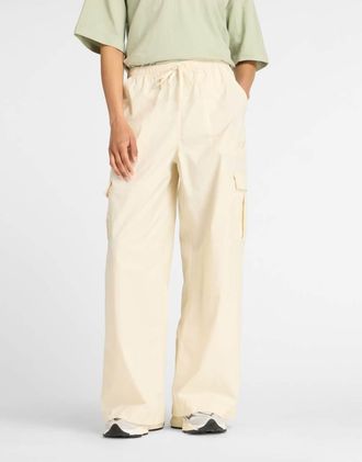 New Balance pantaloni cargo intrecciati color crema-Bianco