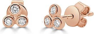 Sabrina Designs 14K Rose Gold 0.13 Ct. Tw. Diamond 3-Stone Earrings