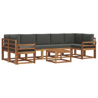 vidaXL Conjunto De Sof&aacute;s De Exterior 8 Pcs Natural Y Antracita Vidaxl