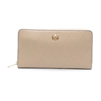 Tory Burch Charlie Quilted Zip Continental Wallet - female - Tory Burch - Wallets & Cardholders - Beige - ONE SIZE - Accessories