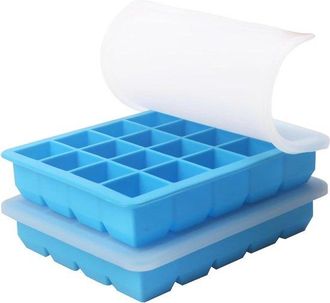 OEM Bandeja De Silicona Para Cubitos De Hielo Con Tapa, Porciones 15 Ml, Bandeja Cubitos Hielo 2,5 Cm, Bandeja Silicona Congelador, 2 Piezas (azul)
