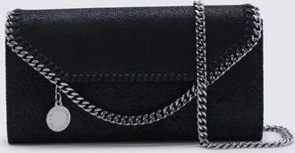 Stella McCartney Stella Mccartney Black Faux Leather Continental Wallet Crossbody Bag