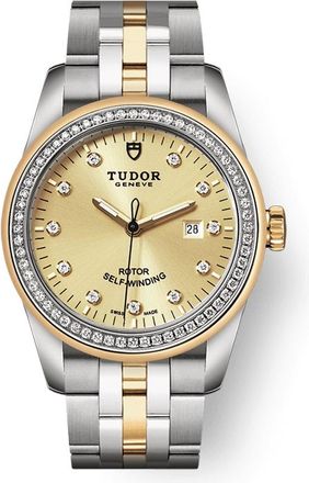 Tudor Glamour Date Automatic Diamond Champagne Dial Ladies Watch 53023-0021