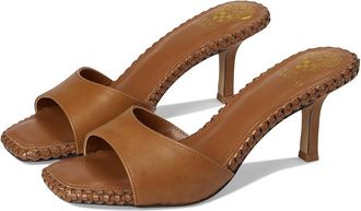 Vince Camuto Emmla Stitched Mule Sandal Womens Sandals Caramello : 6.5 M, Leather