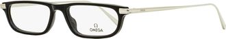 Omega OM5012 Rectangular Acetate-Metal Eyeglasses - Black