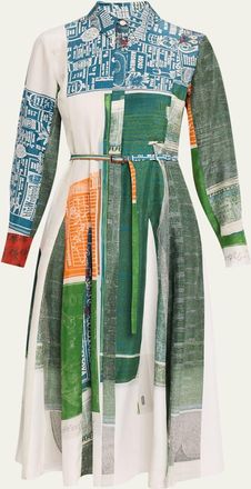 Jason Wu x Robert Rauschenberg Sandwashed Silk Midi Shirtdress