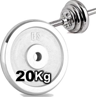 Trade Shop Trade Shop - Disco Olimpico In Acciaio Piastra Pesi Per Bilanciere Manubri Da 20 Kg Palestra