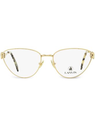Lanvin Occhiali cat-eye con logo inciso - Oro
