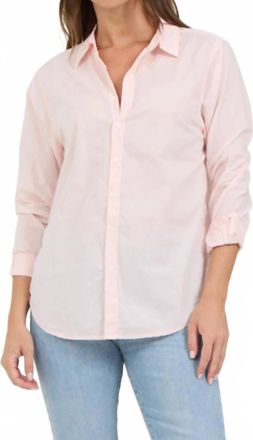 Dear John Denim Lola Solid Button Down Shirt In Pale Pink