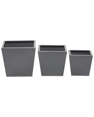 CosmoLiving by Cosmopolitan Cosmoliving By Cosmopolitan Set Of 3 Grey Planters