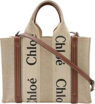 Chlo&eacute; Pre-owned Tote Bags, female, Beige, Size: ONE SIZE Pre-owned Woody 2way Bag