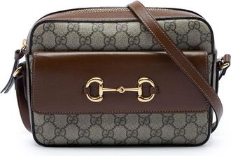 Gucci Pre-owned Gucci Small GG Supreme Horsebit 1955 Crossbody Ladies 70IIT34QITIQTQI5