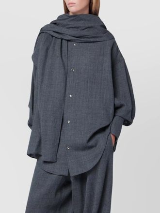 Darkpark wool oversized shirt with scarf
