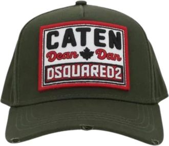 Dsquared2 Caps, male, Green, Size: ONE SIZE Hat with Caten patch