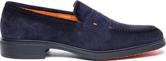 Santoni Easy Suede Penny Loafers
