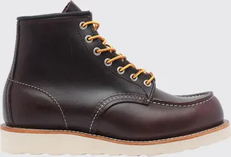 Red Wing Shoes Moc Toe Leather Boots with Rubber Sole