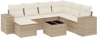 vidaXL Vidaxl - Juego De Sof&aacute;s De Jard&iacute;n Con Cojines Beige 8 Pzas Rat&aacute;n Pe