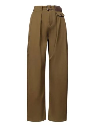 Loewe Pantaloni con cintura e pieghe - Verde