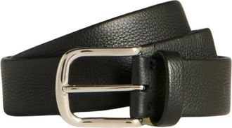 Kiton Kalfsleren Riem - Heren - Riemen - Zwart - 110 CM - Leer - Accessoires
