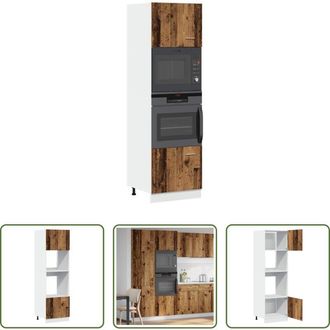 vidaXL vidaXL Armadio in legno - Mobile per Microonde Lyon Legno Antico 60x57x207 cm